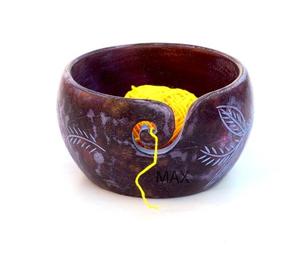 Wooden Yarn Bowl Mango Wood With Leaf Colour Design Yarn Bowl Best <b>Gifts</b> <b>for</b> <b>Knitters</b> - Product Image 5