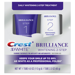 <strong>Crest</strong> 3DWhite Brilliance + Whitening Two-Step <strong>Toothpaste</strong>, Mint, 4.0 oz and 2.3 oz