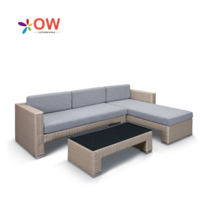 Ensembles de jardin sectionnels en forme de L canapés de jardin de style dubaï pour le salon ensemble de canapés de jardin en rotin ensemble de meubles d'extérieur pour hôtel - Product Image 1