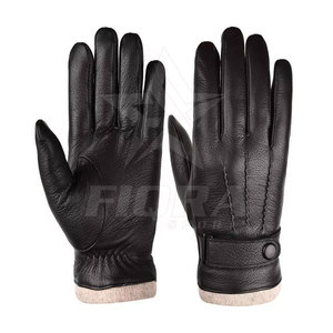 Guantes de Invierno para Hombre, Estilo Sencillo, Impermeables, Transpirables, de Piel de Oveja de Alta Calidad, al por Mayor - Product Image 1