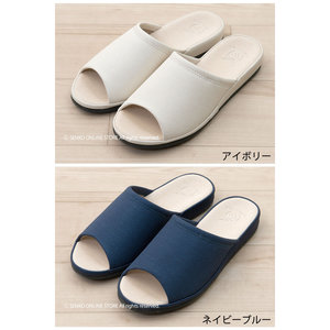 LL Size (Approx. 27.0cm) Ivory/Navy Blue PVC <b>Home</b> for <b>Slippers</b> Wipeable Functional Clear Saison Heat Oil Resistance Stain <b>Home</b> - Product Image 4