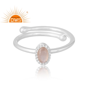 Anillo de piedras preciosas de piedra de luna de Chocolate Natural de Plata de Ley 925, joyería personalizada para mujer, regalo para ella - Product Image 3