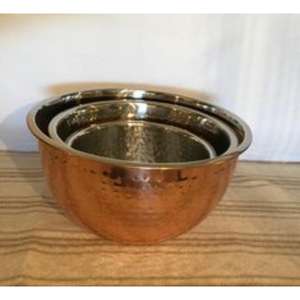 Cuenco de servicio de cobre martillado pesado con acabado artesanal premium para cenas festivas Hoteles Eventos y catering para fiestas - Product Image 6