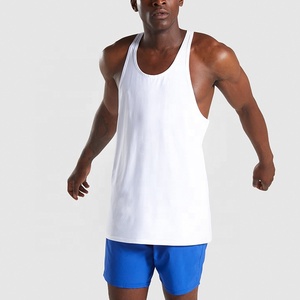 Camiseta personalizada de algodón con mangas cortadas y cuello redondo para hombre, camisetas cortadas sin mangas de talla grande en blanco, camisetas Vintage para hombre - Product Image 2