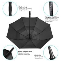 Fournisseurs Fabricant Vente en gros Grand parapluie de golf de 30 pouces à l'épreuve du vent avec logo de grande marque promotionnelle de luxe