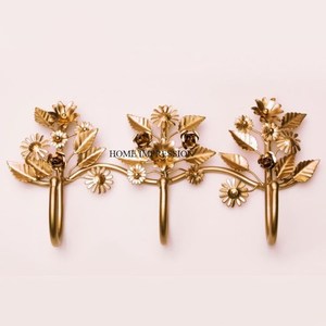 Wholesale Decorative Metal Antique Flower Design Handmade <b>Wall</b> Multi Hooks Hangers Reusable Utility Coat Mugs Bags <b>Clothes</b> <b>Heavy</b> - Product Image 6