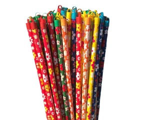 Factory Direct PVC-Coated Wooden <b>Broom</b> Stick Flower Design Home Cleaning <b>Dustpan</b> with PET Plastic Bristle Head Packed in Bag - Product Image 1