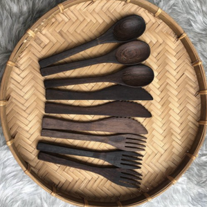 Cuillère culinaire en bois du Vietnam, en hêtre massif, pour le brassage et le service au quotidien, avec des contours artistiques charmants - Product Image 6