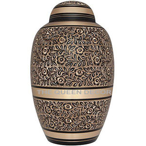 Urne de crémation adulte en or noir personnalisée de haute qualité en laiton commémoratif en métal sculpté à la main pour l'urne de crémation adulte Top-Dom funéraire - Product Image 1