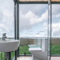 Maisonnette mobile préfabriquée en polycarbonate, résistante à l'eau et écologique, pour la Californie, États-Unis
