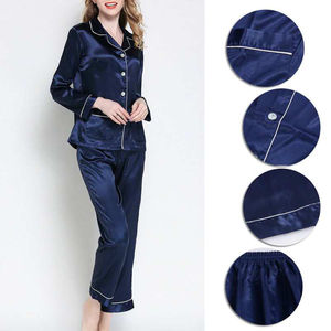 Conjunto de Pijama Largo Estampado de Punto al por Mayor para Mujer, Ropa de Dormir Informal para el Hogar, Ropa de Dormir para Mujer - Product Image 1