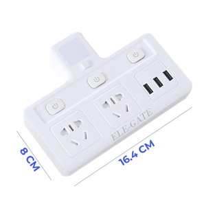 อะแดปเตอร์ชาร์จไฟแบบติดผนัง USB สำหรับผู้หญิงอเนกประสงค์ พร้อมสวิตช์ไฟกลางคืน อะแดปเตอร์พลาสติกสำหรับห้องพัก - Product Image 2