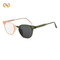Lunettes de soleil photochromiques TWOOO 52607, monture et verres changeant de couleur (transparent à foncé), en acétate, forme ronde et carrée, pour femmes, vente en gros