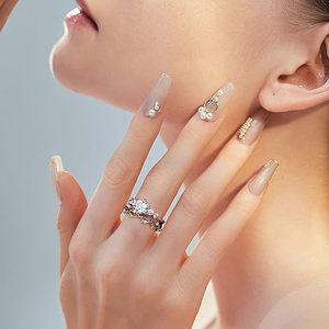 <b>925</b> Sterling <b>Silver</b> Moissanite 1.25 Carat Prong Set Certified <b>Ring</b> for Women Luxury Jewelry Gift - Product Image 1