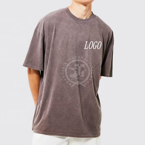 Camiseta de gran tamaño con lavado ácido 2024 para hombre, personalizado logotipo gráfico, diseño Vintage de talla grande, gráfico personalizable de algodón pesado - Product Image 3
