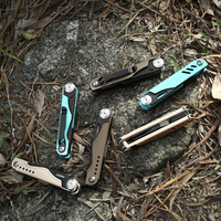Hongrui Edelstahl-Multitool Taschenmesser mit Clip Überlebenswerkzeug mit Schere Camping Wandern Survival EDC