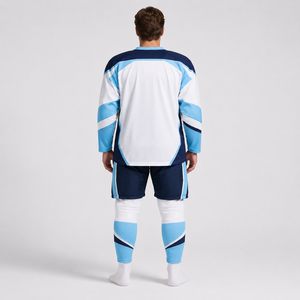 Uniforme de hockey sur glace de haute qualité, uniforme de hockey sur glace personnalisé, maillot et pantalon imprimés, vêtements de sport en polyester, construction respirante - Product Image 2