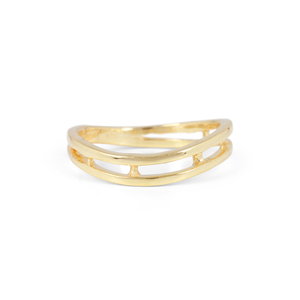 Mode à la mode 2024 pur 14k or jaune massif nouveau Style bague à la main cadeau pour bien-aimé bande de fiançailles bijoux fins grossiste - Product Image 1