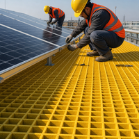 Plateforme d'accès pour ferme solaire en PRV, grille en fibre de verre 50 mm, panneau sur mesure