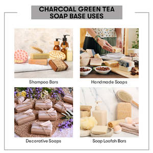 Handmade Charcoal and Green Tea Melt and Pour <b>Soap</b> Base Solid Lemon Scented Bar <b>Soap</b> with Whitening and Antiseptic Features - Product Image 4