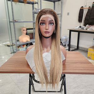 Vente en gros 100% perruque de cheveux humains bruts vietnamiens Blonde pour Ombre pré-plumée os droit vendeur de dentelle transparente de haute qualité - Product Image 1