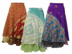 Jupe longue imprimée de créateur pour femmes Jupe portefeuille en soie de style vintage légère et respirante pour les voyages d'été - Product Image 3