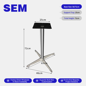 Pièces de mobilier SEM : Pieds de table, base de table à quatre griffes, base en X en acier inoxydable pour tables de restaurant et tables basses - Product Image 3