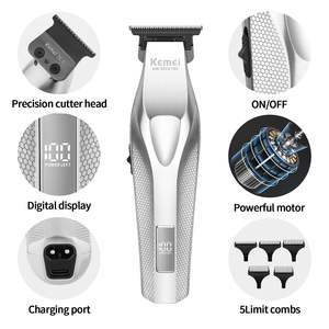 Tondeuse à cheveux professionnelle sans fil rechargeable par USB pour hommes, tondeuse de barbier à lames ultra-précises avec fonction de dégradé, idéale pour les hôtels - Product Image 5