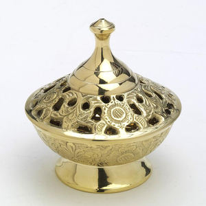 Quemador de Incienso de Latón Metálico Elegante y Vintage, Quemador de Sambrani Dhoop Luban, Acabado en Latón Antiguo con Tapa, 4 Chruch - Product Image 4