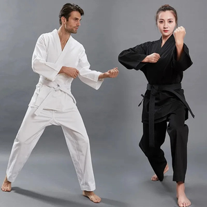 jiu jitsu kimono Karate Uniform for Kids and Adults Student Karate Gi Martial Arts Uniform <b>Free</b> Belt Judo Gi Black White - Product Image 1