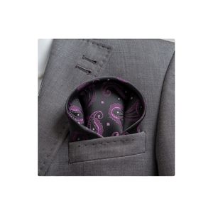 <b>Black</b> Neckerchief with Purple <b>Shawl</b> Pattern - Product Image 1