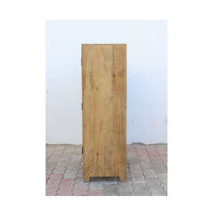Gabinete de madera maciza de mango tradicional de 1 puerta, acabado Natural, tallado a mano, ahorro de espacio, muebles ecológicos para la vida en el hogar - Product Image 3