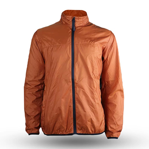Casual Canvas Polyester Waterproof <b>Men's</b> Windbreaker <b>Jackets</b> with Stand Collar Front Logo Custom Printing for Sport - Product Image 3