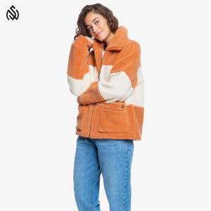 Directo de fábrica al por mayor personalizable cremallera completa Sherpa chaqueta de lana abrigo para mujer transpirable suave calidad Premium Casual - Product Image 2