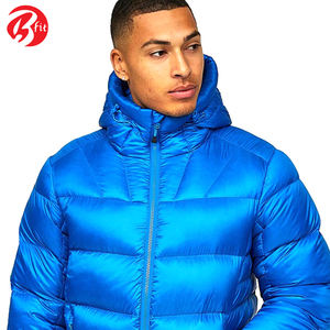 En couleur bleue Impression par transfert de chaleur Veste bouffante Vêtements de style tendance Veste d'hiver ajustée chaude - Product Image 6