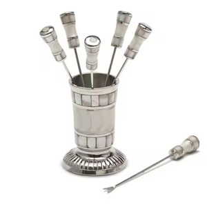 Metal Cocktail Picks Set with Holder Durable Stainless Steel Reusable Sticks for <b>Bar</b> Party <b>Drink</b> and Food Decoration - Product Image 5
