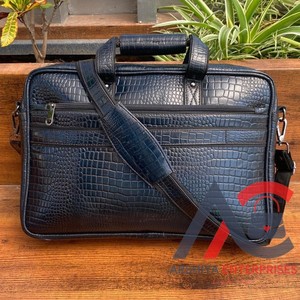 Nuevo maletín portátil personalizable de cuero genuino con patrón de cocodrilo, bolso para ordenador portátil, Mensajero de hombro de negocios, bolsos para ordenador portátil de oficina - Product Image 1