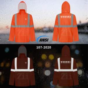 Veste de travail en softshell en coton, classe 2 ANSI, haute visibilité, orange, réfléchissante, LED clignotante, vêtements de sécurité de protection pour la course à pied - Product Image 3