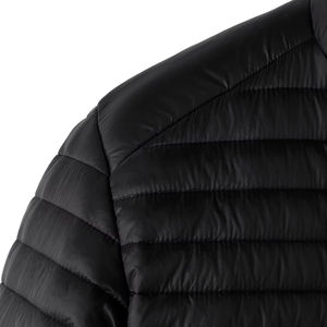 High Quality Brown Quilted <b>Jacket</b> with Hooded Collar and Custom Logo Long Sleeve Winter Outerwear with Warm Pocket Decoration - Product Image 4