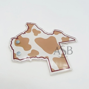 Texas Cow Print Custom Logo Acrylic Eyelash Tiles With <b>Magnets</b> For Tweezers Custom Design Sustainable Colorful Lash Pallet - Product Image 1