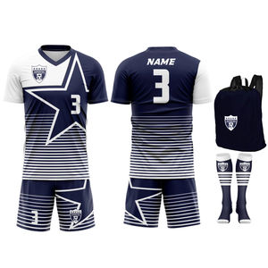 Conception personnalisée OEM Uniforme de football sublimé Tissu polyester respirant sans couture à séchage rapide comprenant des chaussettes et des sacs 2025 - Product Image 1