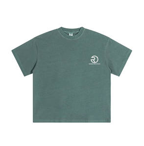 เสื้อยืดแฟชั่นสั่งทำได้สำหรับผู้ชายเสื้อโอเวอร์ไซส์เปิดไหล่ไฮสตรีท305หนักทำจากผ้าฝ้าย GSM 100% - Product Image 3