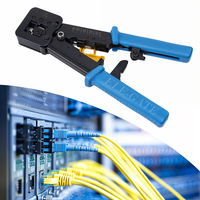 Tang Crimping ELE-GATE Profesional Kelas Industri untuk Kabel RJ45/RJ12/RJ11, Pegangan Ergonomis untuk Kabel 23 AWG