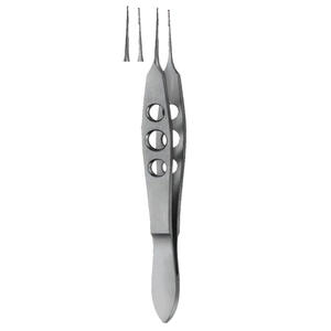 Venta al por mayor McPherson sutura atar fórceps rectos 1x2 dientes con plataforma de atado instrumento quirúrgico oftálmico de acero inoxidable - Product Image 2