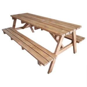 Conjunto de Muebles de Jardín Modernos de Madera Maciza Duradera y Personalizada, Mesa de Picnic con Banco, Muebles de Patio Tradicionales para Jardín o Parque - Product Image 3