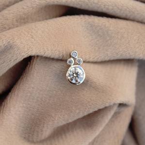 Pendentif de réglage de lunette en pierre blanche Moissanite de forme ronde pour femmes bijoux en argent sterling 925 - Product Image 1