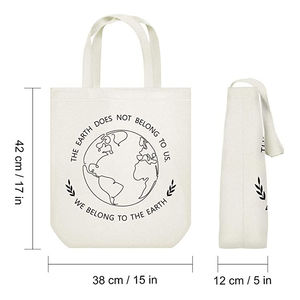 Sac fourre-tout en coton écologique personnalisé réutilisable sac en toile promotionnel avec logo personnalisé - Product Image 2