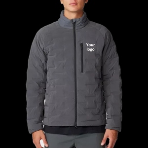 Factory Mens Long <b>Thin</b> Stand <b>Puffer</b> <b>Jackets</b> Wholesale Warm Winter Outerwear Outdoor Coat Custom Logo Premium Quality Manufacture - Product Image 6