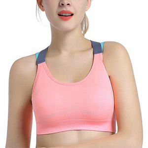 Alto elástico suave en forma de V levantamiento de glúteos deporte mujeres Yoga Fitness Crop Top personalizado transpirable malla deportes sujetador Fitness gimnasio sujetador - Product Image 6
