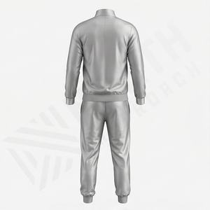 Ensemble survêtement deux pièces pour homme avec sweat à capuche et pantalon de jogging en molleton à ourlet brut, personnalisable avec impression en relief, pour le sport - Product Image 2